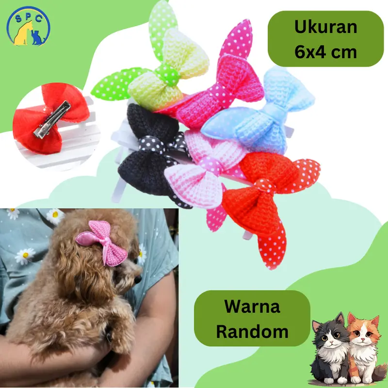 Jepit Hewan Kucing Anjing Premium Pita Hair Clip Dog 0