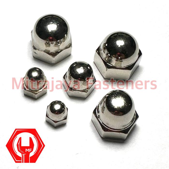 Gambar Mur Topi M8 Cap Nut Nikel dari Mitrajaya Fasteners Kota Bandung Tokopedia