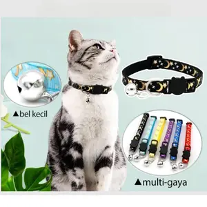 Kalung Lonceng Kucing Anjing Motif MOON & STAR (GESPER KEPALA KUCING)