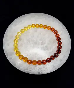 Gelang Batu Amber Damar Madu HuPo Gradasi Full Natural 6mm C1428