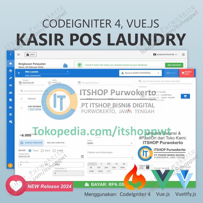 Jual Source Code Aplikasi Web Kasir Toko AksaPOS Laundry Codeigniter 4 ...
