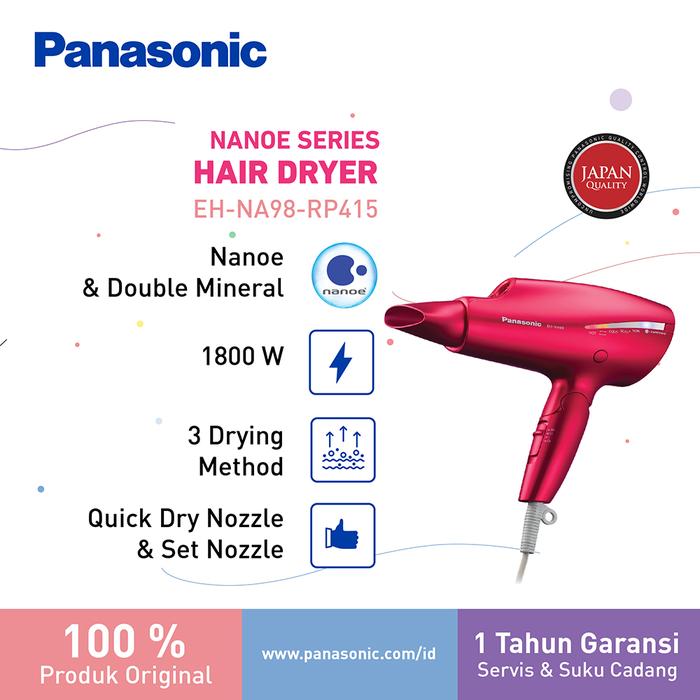 Gambar Panasonic Hairdryer EH-NA98RP415 Nanoe Hair Dryer dari Panasonic Authorized Jakarta Kota Administrasi Jakarta Barat Tokopedia