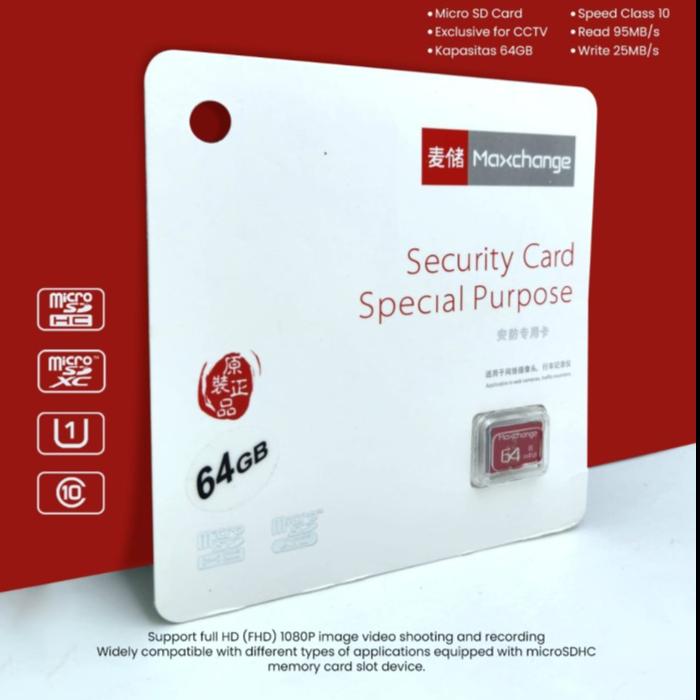 Gambar MICRO SD MAXCHANGE ULTRA SPEED 64GB C10 SPEED UP TO 100MBPS dari LARIS CCTV_NEW Kota Administrasi Jakarta Barat Tokopedia