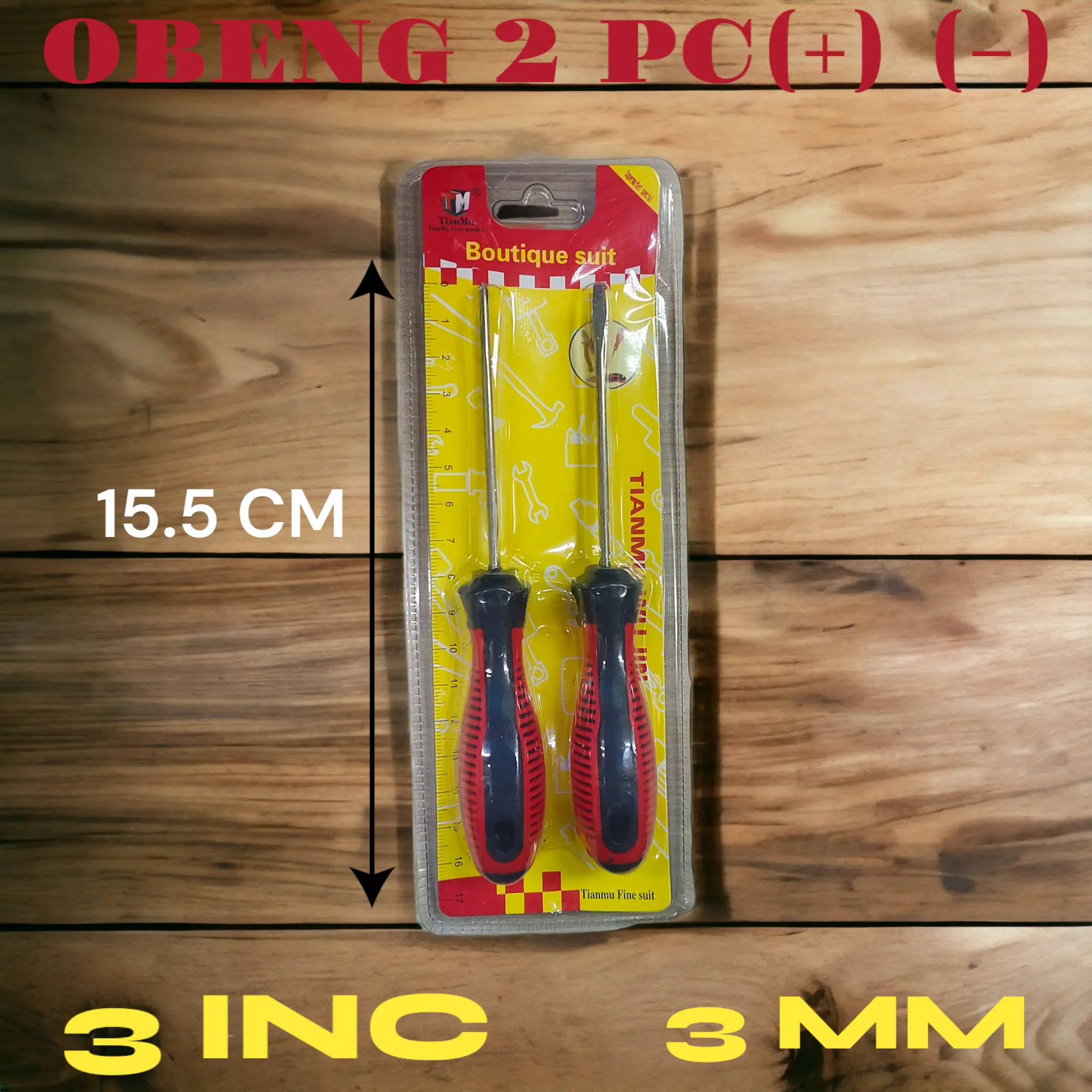 OBENG KECIL SET 3INC PLUS MINUS 2PC MURAH D3611