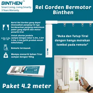 Binthen Motorized Curtain / Rel Gorden Elektrik Paket 4.2 Meter