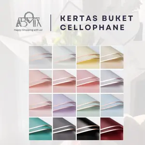 Kertas Flower Wrapping Paper List Emas Buket Bunga Cellophane