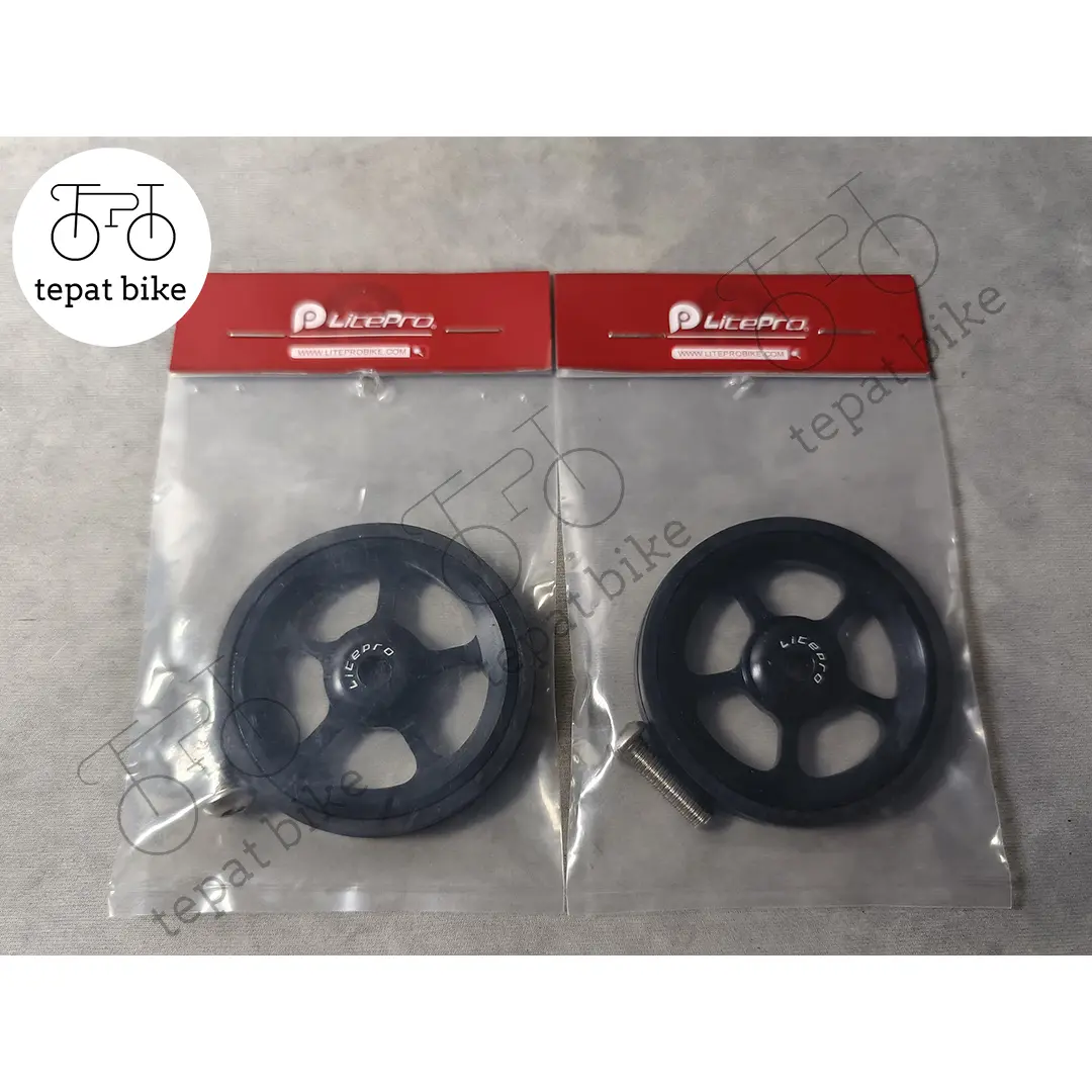 Roda Easy Wheel Litepro Sepeda Lipat Trifold Brompton Sepasang 2 Roda