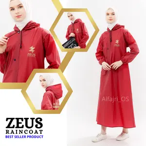 Jas Hujan Wanita Muslimah Model Gamis Bahan PVC 0,25 Tebal Anti Rembes