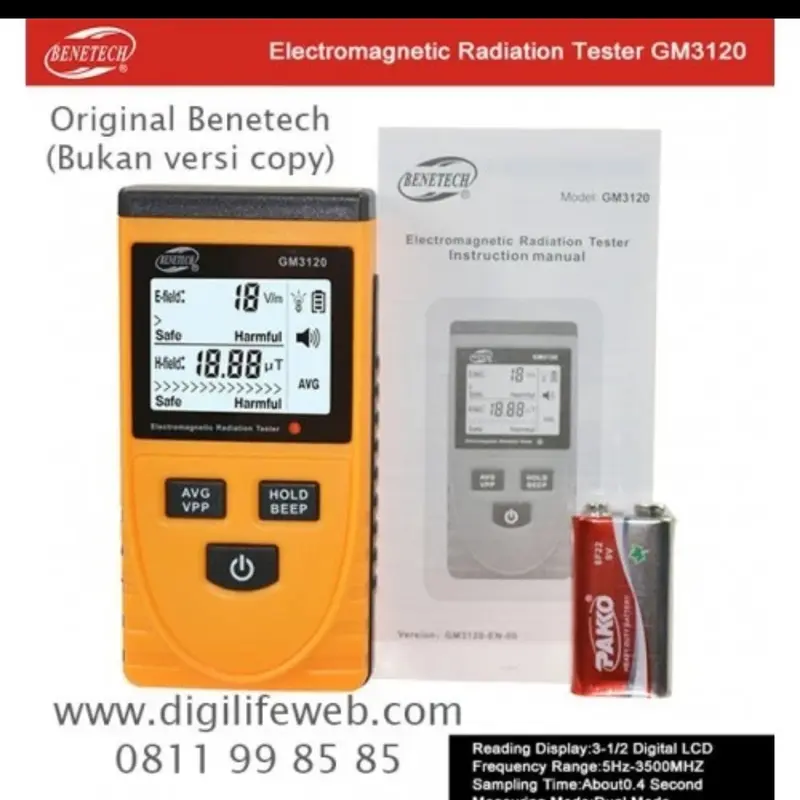 EMF Tester Benetech GM3120 Magnetic Electric Field Radiation MeterELF 2
