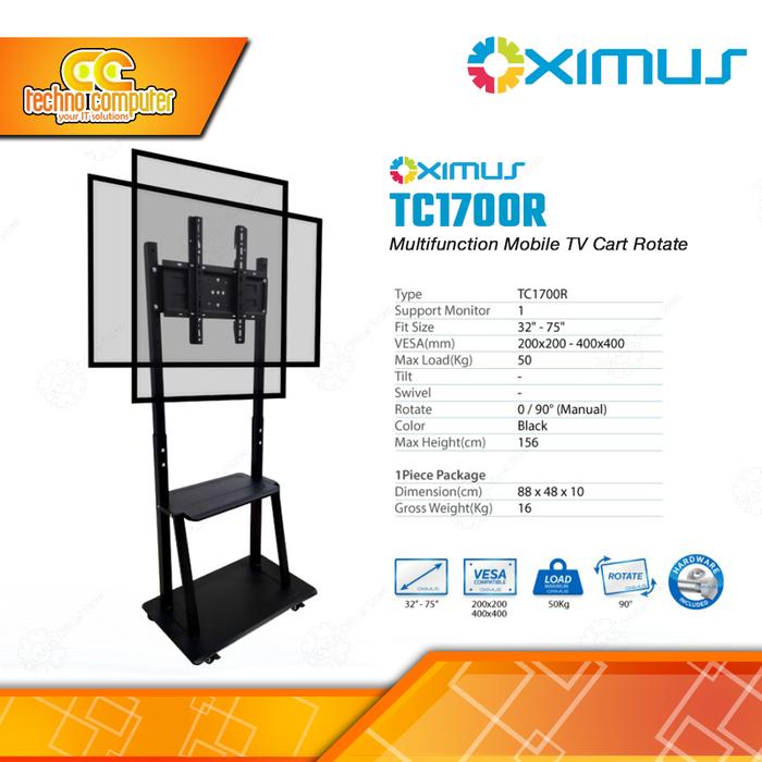 Gambar Bracket Monitor TV 32-75inch OXIMUS TC-1700R TV Stand Rotate dari Techno Computer Bali Kota Denpasar Tokopedia