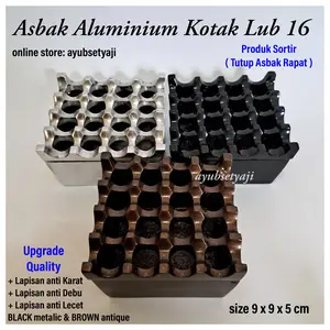 Asbak Aluminium Lubang 16 Kotak Asbak hotel antik hiasan asbak unik