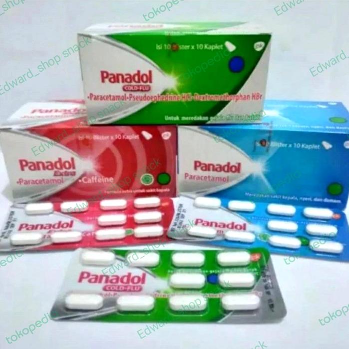 Panadol Biru/Panadol Merah/Panadol Hijau Per strip / Panadol Per Strip
