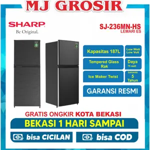 KULKAS SHARP SJ 236 MN-HS / G2HD 198 / DTM-245MME/MPE / 200Y / 235P-ABB LEMARI ES 2 PINTU