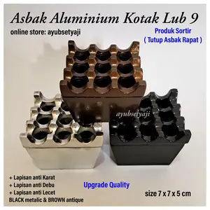 Asbak Lubang 9 Aluminium Kotak Asbak hotel antik asbak aluminium unik