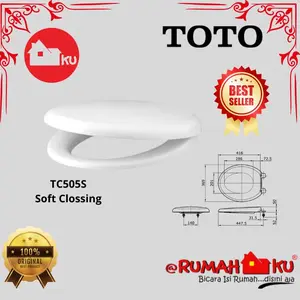 Tutup Kloset TOTO TC505S Putih Plastic Seat & Cover Soft Closing