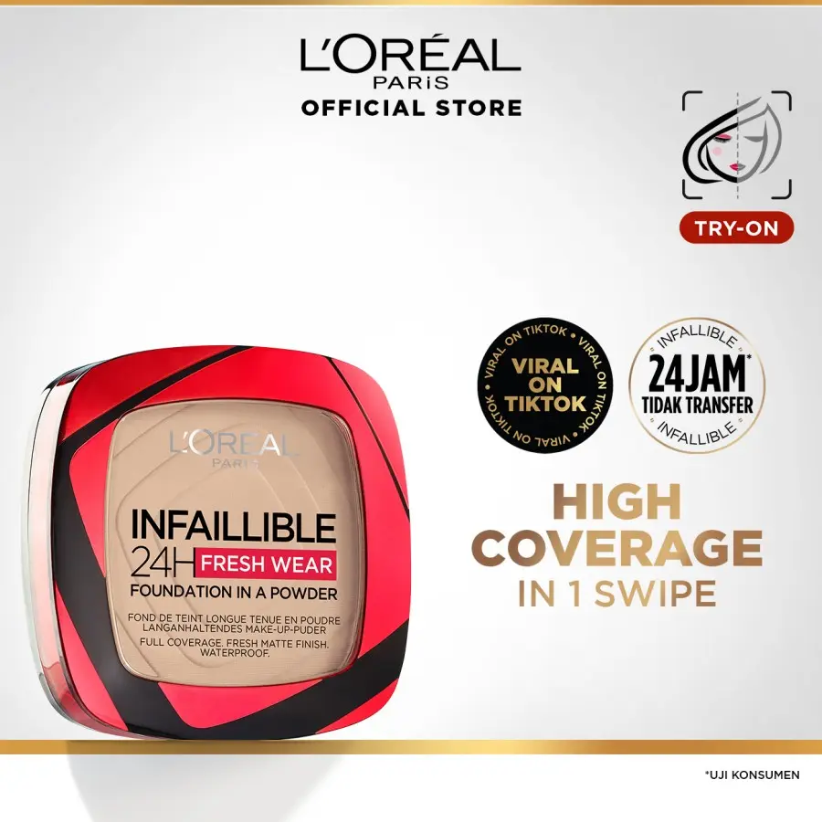 L'oreal Paris Infallible 24H Fresh Wear Powder Foundation - Bedak Wajah Matte