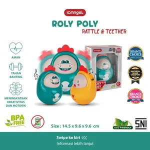 IQ ANGEL Roly Poly Rattle & Teether  Mainan Rattle  Mainan Gigitan