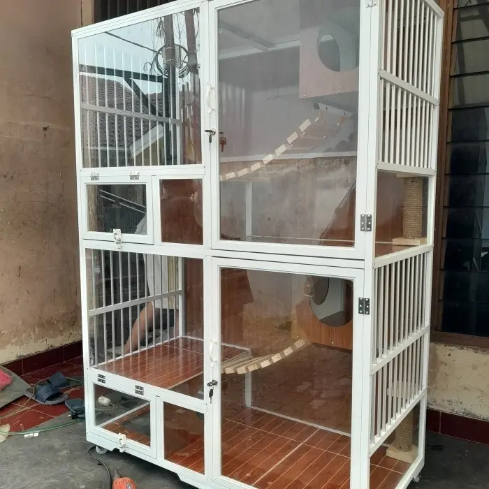 KANDANG KUCING ALUMUNIUM JUMBO MAINAN 1