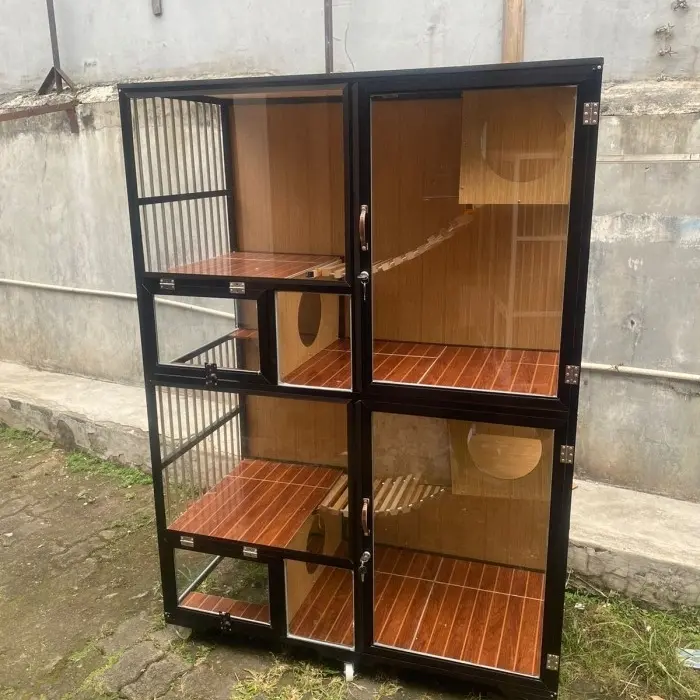 KANDANG KUCING ALUMUNIUM JUMBO MAINAN 3