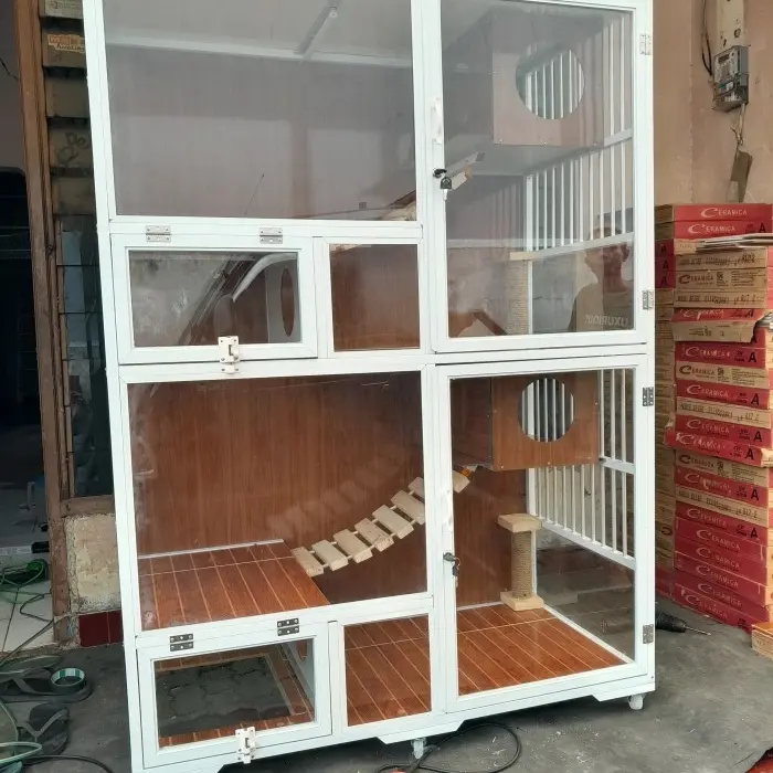 KANDANG KUCING ALUMUNIUM JUMBO MAINAN 4