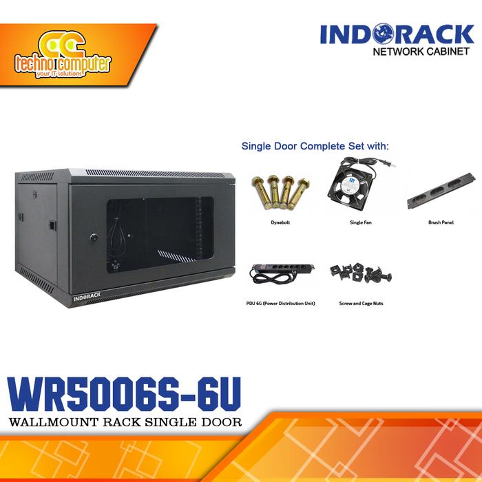Gambar INDORACK WR5006S-6U - Wallmount Rack 6U Depth 500mm Glass Door 19Inch dari Techno Computer Bali Kota Denpasar Tokopedia