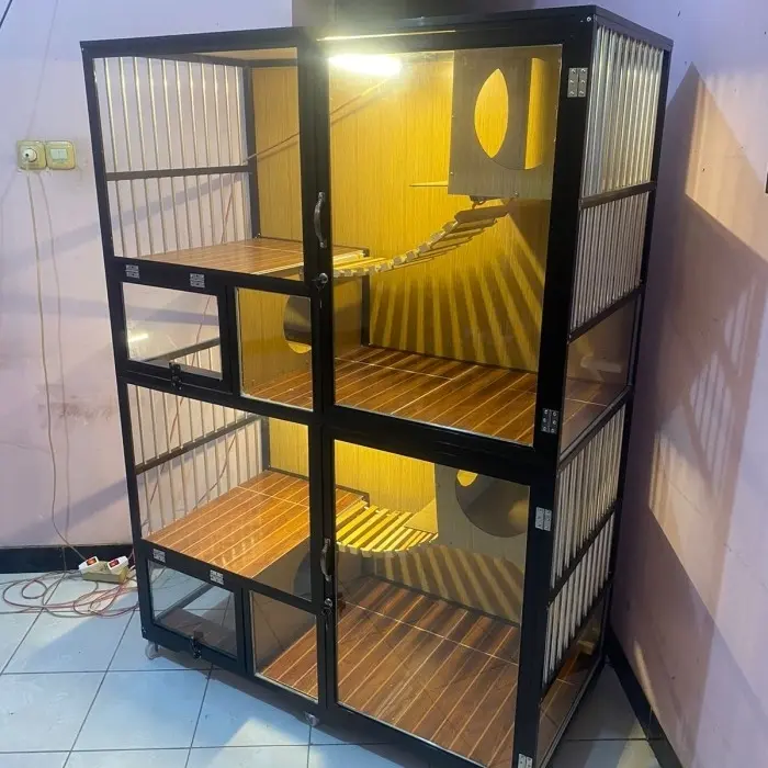 KANDANG KUCING ALUMUNIUM JUMBO MAINAN 2