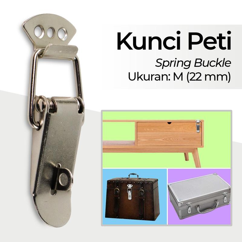 Kunci Pengait Koper Kotak Pintu Spring Loaded Stainless dg Slot Gembok ...