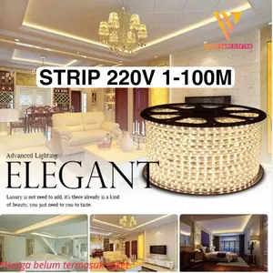 Lampu LED Selang 5050 1 meter permeter 220v strip waterproof Plafon