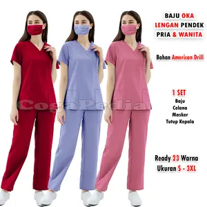 Baju OKA pendek - Baju Jaga Dokter - Baju jaga perawat - Baju medis