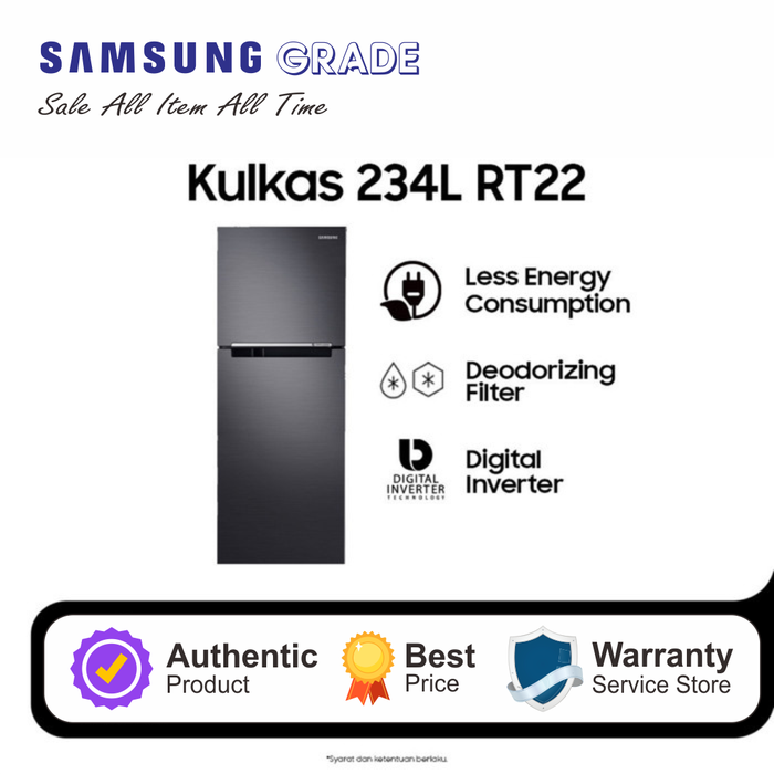 Samsung Rt220 Jual SAMSUNG RT22 Kulkas 2 Pintu dengan Digital Inverter, 236L ...