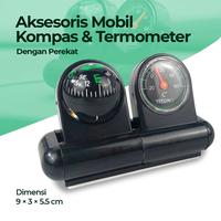 Gambar Kompas Mobil Car Compass & Thermometer - C288-5 - Black dari BerkahSemi Kota Tangerang 1 Tokopedia