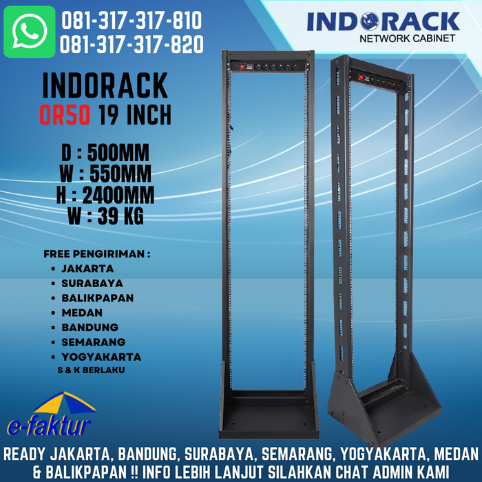 Jual INDORACK OPEN RACK 19 INCH 50U - OR50 RACK SERVER 50U - Kota ...