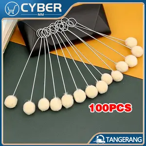 100PCS 2*12.5cm Wool Dauber-Suede Dye Suede Tools Kain Wool Asli 100%
