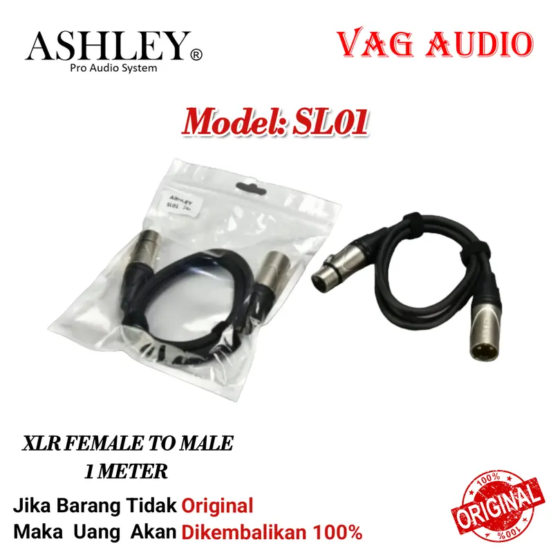 KABEL AUDIO ASHLEY XLR MALE TO FEMALE SL01 0