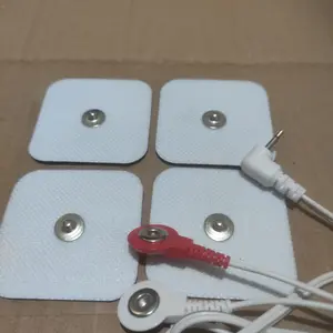 4 Buah Elektroda Pad Tens Dan 1 Kabel 2 arah Fisioterapi Plug Gel Pad
