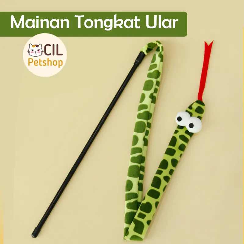 Mainan Interaktif Tongkat Teaser Kucing Ular