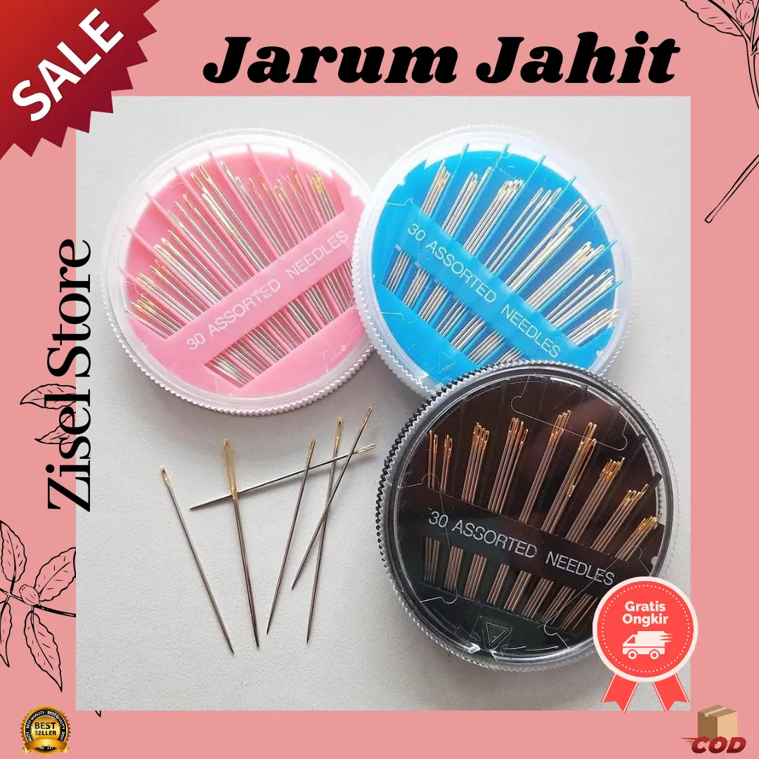 JARUM JAHIT WADAH BULAT JARUM JAHIT TANGAN 1SET BUNDAR