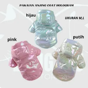DONGWU COAT HOLOGRAM PAKAIAN HEWAN PELIHARAAN WARNA WARNI ANJING KECIL