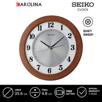 Gambar Jam Dinding SEIKO Analog QXA743Z Quiet Sweep Brown Color Silver White Dial Decorator Wall Clock dari Carolina Watch Official Shop Kota Administrasi Jakarta Barat 1 Tokopedia