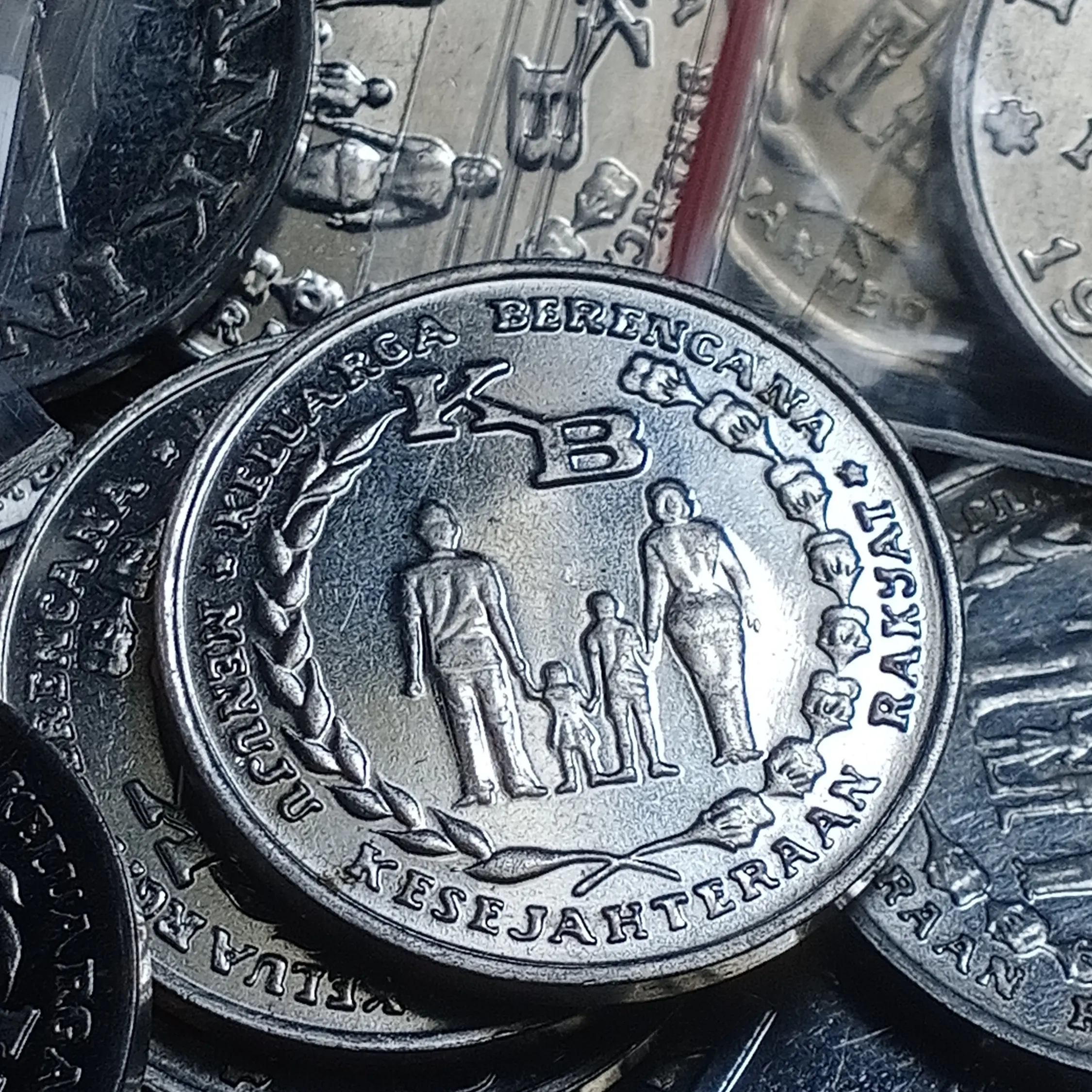Koin Kuno/Mahar Mas Kawin Rp.5 Besar Keluarga Berencana Thn 1974 (T271)