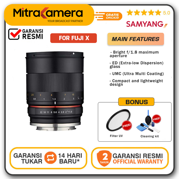 Gambar SAMYANG 85mm f1.8 ED UMC CS Lens for Fuji X dari Mitrakamera Kota Administrasi Jakarta Selatan Tokopedia