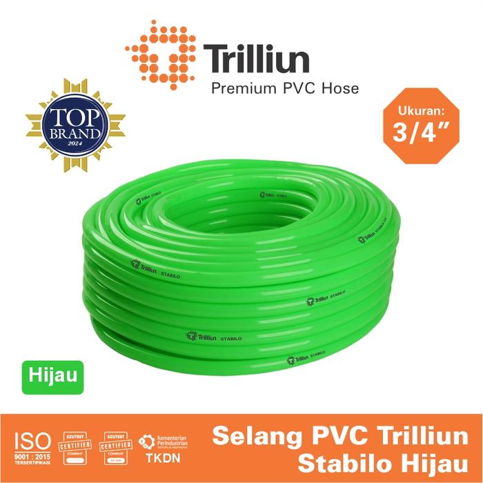 Gambar Selang Air PVC Trilliun Stabilo 3/4" Inch - 10 Meter - Hijau dari Trilliun Kab. Pasuruan 4 Tokopedia