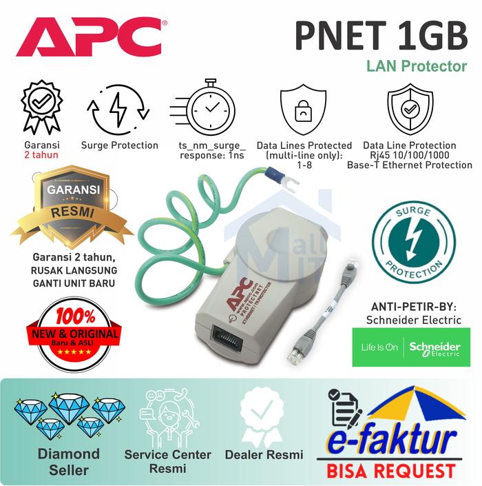 Gambar APC Protector NET PNET 1GB Surge Protector ANTI PETIR LAN Jaringan ORI dari Mall IT Medan Kota Medan Tokopedia