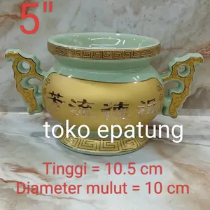 hio lo / hiolo leluhur / hiolo co sien - keramik - 5 inch - hijau