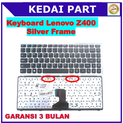 Unbranded Full QWERTY Keyboard Replacement For Lenovo Erazer Z400, Z400A, Z400T, Z400P, P400, Z410 (Silver Grey Frame)