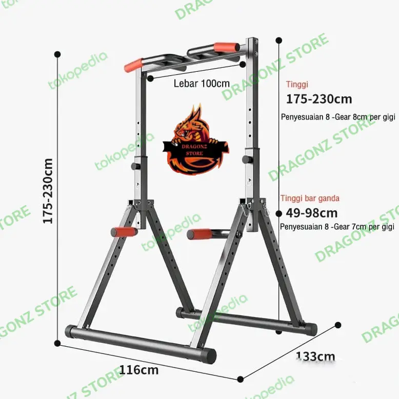 pull up chin up bar multifungsi baja lipat tebal