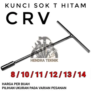 KUNCI SOCK T HITAM 8 10 11 12 13 14MM KUNCI SOK T PANJANG SOCKET CRV