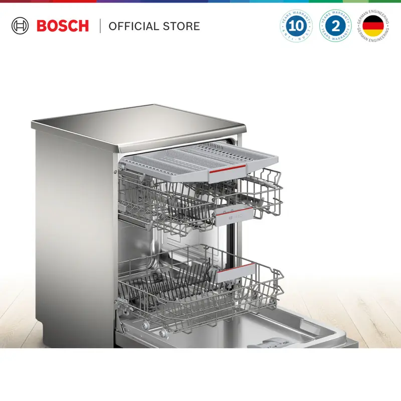 Bosch SMS45NI00Z Free-Standing Dishwasher 60cm Seri 4 Silver Inox 5