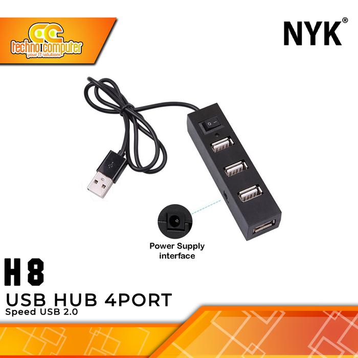 Gambar NYK USB HUB 2.0 4x Port - H8 1.2M dari Techno Computer Bali Kota Denpasar Tokopedia