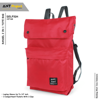Gambar ANT PROJECT -  Tas Ransel Slot Laptop SELFISH Merah Unisex 25L dari ANT Project Kota Bandung 1 Tokopedia